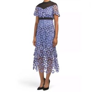 FEW MODA Lace and illusions neckline dress